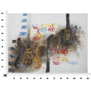 obraz na płótnie GUITARS ART 120x3,5x90 cm